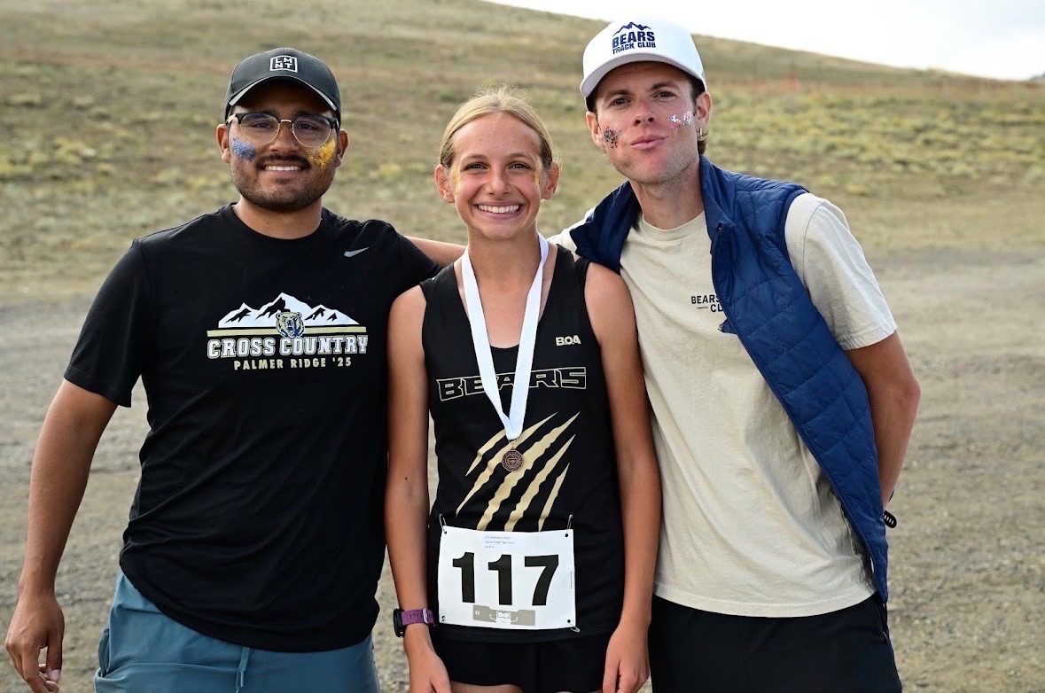 Luke Rodriguez with XC team at practice